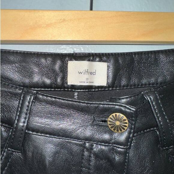 Wilfred Aritzia Melina Vegan Faux Leather High Waisted Pants Women's Size 10 - Picture 12 of 16